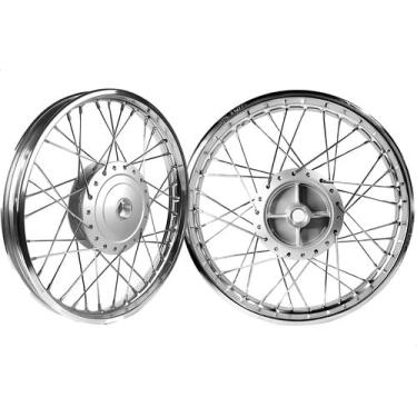 Imagem de Par Aro Roda Raio Inox Cg Fan 150 Titan 150 Start 160 Tambor