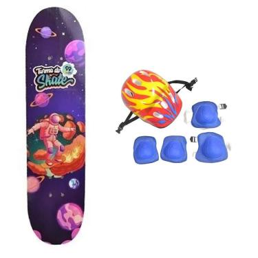 Imagem de Skate Infantil Capacete, Joelheira, Cotoveleira Mod 2