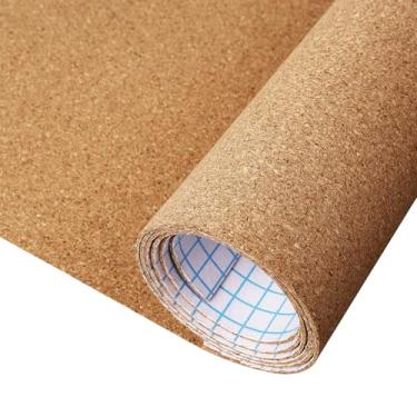 Imagem de ReWallpaper Rolo de cortiça autoadesivo com suporte de folha de cortiça grossa de 0,06 polegadas para artesanato faça você mesmo, porta-copos, forros de gaveta, quadros de cortiça naturais e rolo de