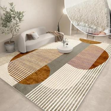 Imagem de Tapetes abstratos modernos e espessos para sala de estar, tapete de pelúcia lavável, minimalista, decoração de quarto (200x250 cm/Q)