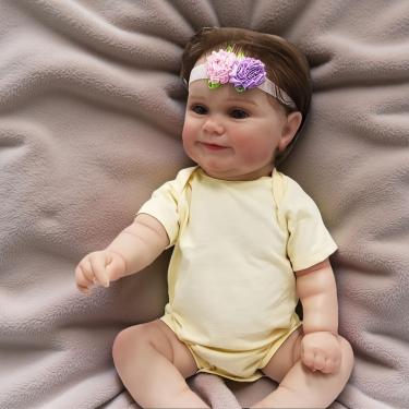 Imagem de WKMRH Boneca Reborn Menina,Bebê Boneca Reborn Realista Original Abra seus olhos Toque Realista Pintura Corpo Vinil Corpo Inteiro Silicone Lavável