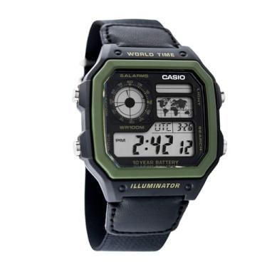 Imagem de Casio Relógio masculino AE1200WHB-1BV com bateria de 10 anos, Preto, Relógio de quartzo, cronógrafo, digital