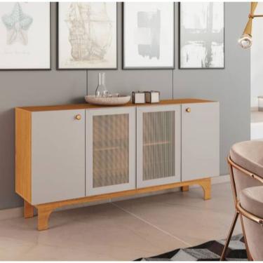 Imagem de Buffet Delícia 4 Portas Com Tela JCM Movelaria Cinamomo/Off