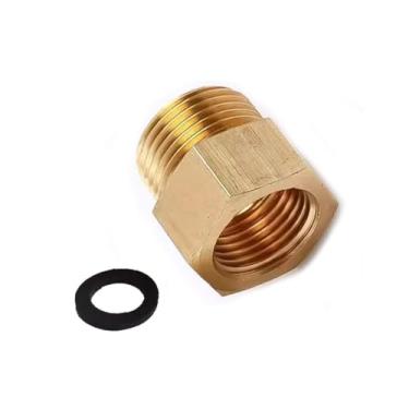 Imagem de TOOLSTAR Adaptador de encaixe de tubo de válvula de enchimento de vaso sanitário, conexão de mangueira de bidê de latão adaptador de válvula de desviador de bidê (G1/5.1 cm fêmea para macho de 7/20.3