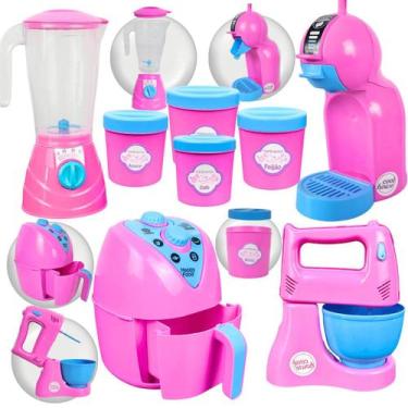 Imagem de Kit Cozinha de Brinquedo 8 peças Infantil Eletrodomésticos Utensílios 
