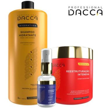 Imagem de Kit Shampoo Máscara Hidratação Profissional 3 Produtos - Dacca Profess