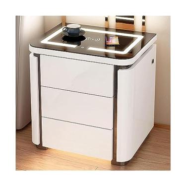 Imagem de Mesa de cabeceira inteligente, mesa de cabeceira de LED de alto brilho com luz de sensor automático, mesa de cabeceira para quarto, sala de estar, escritório