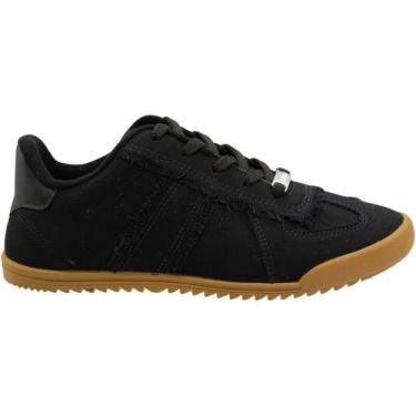 Imagem de Tênis Casual Moleca Lona Sider Franjinhas Feminino, Preto, 36