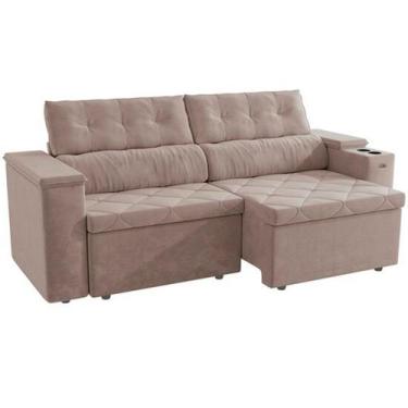 Imagem de Sofá Roma S211 2,60 Metros com Braço Baú Kappesberg, Castor