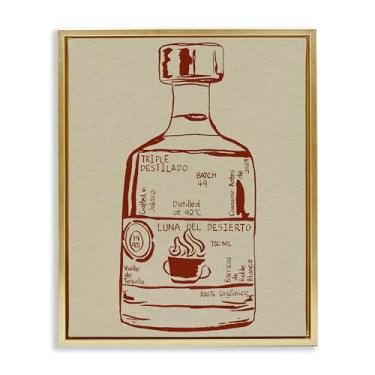 Imagem de Stupell Industries Arte de parede em tela flutuante emoldurada dourada com essência de licor mínima por Melissa Wang, 53 x 43 cm