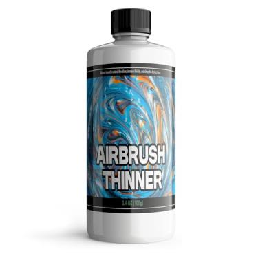 Imagem de Diluente de aerógrafo premium - diluente de tinta acrílica à base de água de 100 ml - para tinta acrílica - Diluente de tinta de látex para acabamento suave e consistente - Melhora o fluxo de cor