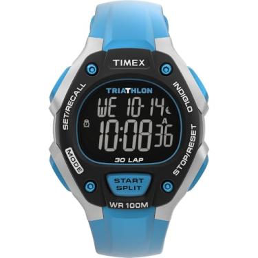 Imagem de Timex Relógio masculino clássico triatlo 30 voltas 38 mm - pulseira azul mostrador digital caixa cinza