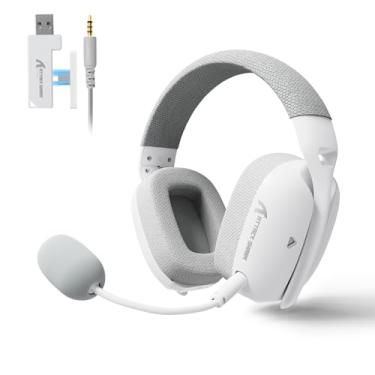 Imagem de ATTACK SHARK Fone de ouvido para jogos sem fio L80PRO Tecnologia Lightseed - Microfone duplo embutido e destacável - Fone de ouvido leve com modo triplo (2,4 GHz USB C e Dongle/BT/com fio) - para PC