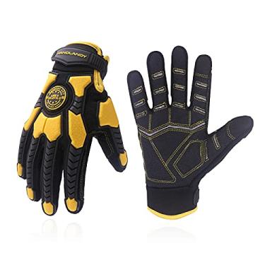 Imagem de HLDD HANDLANDY Luvas De Trabalho Pesado, Protetor Impacto Borracha Termoplástica, Para Mecânicos Utilitários Resistentes A Cortes, Tela Sensível Ao Toque (M, Amarelo)