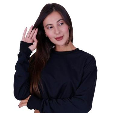 Imagem de Cropped de Moletom Feminino Blusa de Inverno Manga Longa Moletinho com