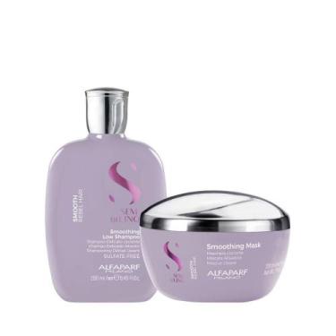 Imagem de Alfaparf Semi Di Lino Smoothing Rebel Hair Shampoo 250ml + Máscara 200