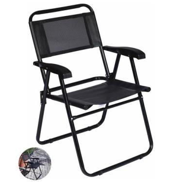 Imagem de Cadeira Aço Reforçada Até 120Kg Para Praia Camping Piscina Master - 20