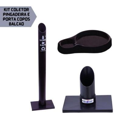 Imagem de Kit Coletor Pingadeira Porta Copos Balcão Café 50ml - Aldinox