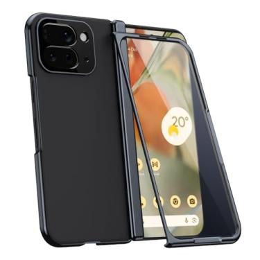 Imagem de HAOMRIYL Capa para Google Pixel 10 Pro Fold, protetor de tela integrado, dobradiça fina à prova de choque para lente de câmera de precisão, revestimento protetor de PC, preto, dobra 10 Pro