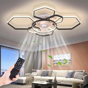 Imagem de 41 Ventiladores De Teto Com Luzes, Controle Remoto Moderno De Ventilador De Teto & Controle De App, Luzes Led De Montagem Embutida Reguláveis & Lâminas Reversíveis De 6 Velocidades Com Temp