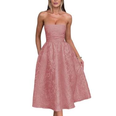 Imagem de Vestidos de boas-vindas sem alças de verão com bolsos, espartilho A Li