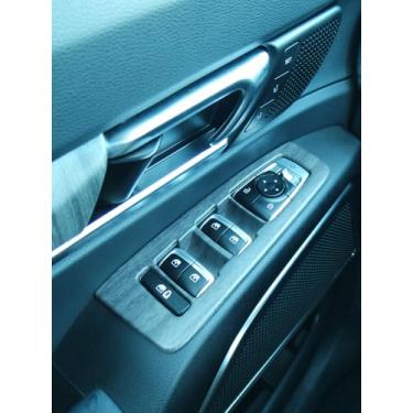 Imagem de YOUTOOCAR Capa de painel de controle de janela de porta de grão de madeira guarnição da tampa do interruptor de fechadura compatível com acessórios Kia Telluride 2020-2024