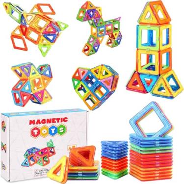 Imagem de Blackultra 62 Peças Blocos Magnéticos Atualizados, Ladrilhos de Construção Resistentes, Brinquedos STEM para Meninos e Meninas com Mais de 3 Anos Aprendendo Jogando Jogos para Crianças