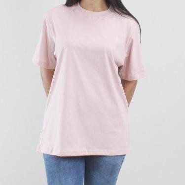 Imagem de Camiseta Oversized Feminina - Estampa Lisa - Ju Ribeiro Ind, Rosa past