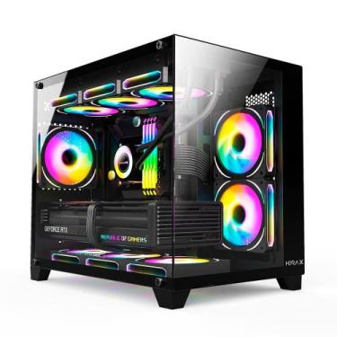Imagem de Gabinete Gamer Hyrax HGB730, Mini Tower, M-ATX, Frontal e Lateral em V