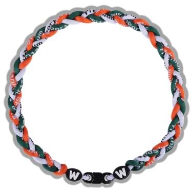 Imagem de Willtok Colar de beisebol premium de 45,7 cm com design de tornado de corda tripla trançada de nylon, 18 inch, Couro e nylon, Sem Pedra Preciosa