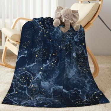 Imagem de Duduho Cobertor de bebê de mármore azul ultra macio, cobertor de mármore para todas as estações, quente, leve, aconchegante para casa, quarto, sofá, cadeira, viagem, 101 x 76 cm