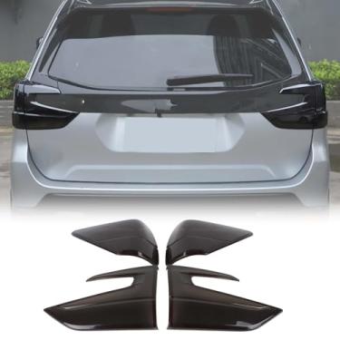 Imagem de Capa de lanterna traseira de carro compatível com Subaru Forester 2019-2024, capa de acabamento de carcaça de luz traseira defumada, guarnição de proteção decorativa da lâmpada traseira, 4 peças