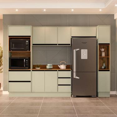 Imagem de Cozinha Compacta 5 Peças 250049 Com Tampo Koya Verde Oliva Politorno Móveis