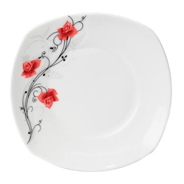 Imagem de Prato de Porcelana Sobremesa Rosas - Brilho de Diamante 19cm 1 peça