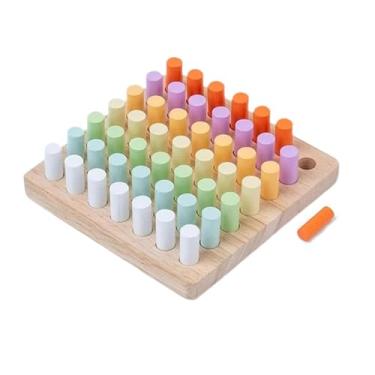 Imagem de MotiveTech Brinquedo educativo de madeira para interposição de dedos, coordenação fina, classificação de cores para crianças de 3, 4 e 5 anos, Style C