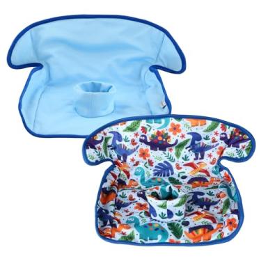 Imagem de Hi Sprout Almofadas de piddle, linhas multiuso e sem vazamento para carrinho de bebê, cadeira alta e assento de carro, capas de assento de vaso sanitário à prova d'água para crianças (dinossauro azul