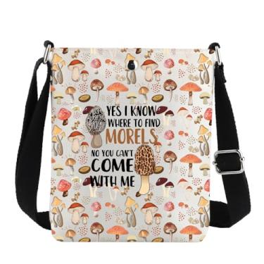 Imagem de G2TUP Bolsa tiracolo Mushrooming, presentes para caça de cogumelos I Know Where To Find Morels Mushroom Shoulder Bag Mycologist Gift, Morels No Cb, Ocidental