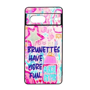 Imagem de qizjio Brunettes Have More Fun Capa de telefone protetora à prova de choque colagem de verão divertida capa de telefone para Google Pixel 7