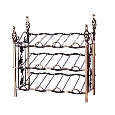 Imagem de Adegas de vinho retrô criativas, em material de ferro forjado, para decoração de vinhos, suporte de vitrine, suporte de taça de vinho doméstico, suporte de garrafa decorativo, tamanho criativo: 42 x 20 x 44 cm