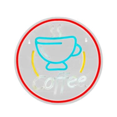 Imagem de FashionCha Lâmpada de néon para cafeteria, jogo de atmosfera, luzes LED para cafeteria, sala de estar, 32cmx35cm