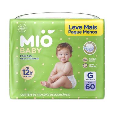 Imagem de Fralda Mió Baby Tamanho G Hiper 60 Unidades Descartáveis