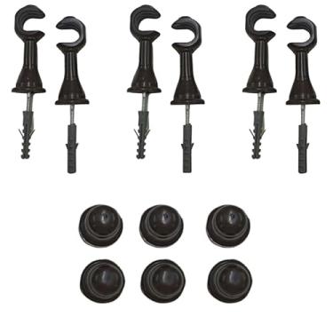 Imagem de Kit 6 Suporte Para Cortina Varão Simples Com Ponteira 19mm (Imbuia)