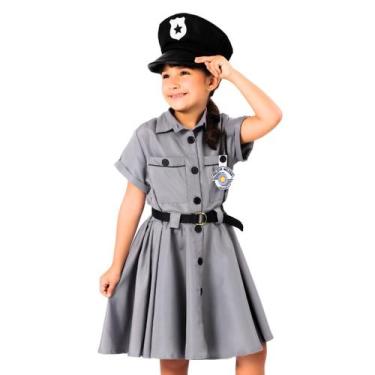 Imagem de Fantasia Policial Infantil Menina COMPLETA LUXO  Brinde KIT - QUIMERA 