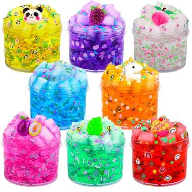 Imagem de Kit Slime DAHIOQHAJ, pacote com 8 unidades, Jelly Cube Crunchy para cr