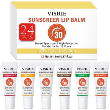 Imagem de Protetor solar para lábios VISRIE SPF 30, pacote com 24 unidades