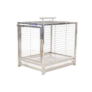 Imagem de Gaiola de pássaro de aço inoxidável pequena e portátil pode ser transportada interativamente para fora da gaiola. Ninho de pássaro