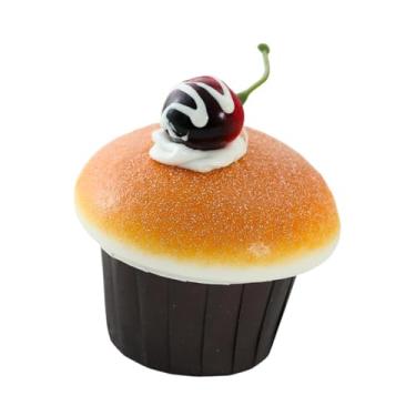 Imagem de IEUDNS Bolo artificial modelo simulação bolo enfeite de cupcake artificial para festa festiva, Cereja