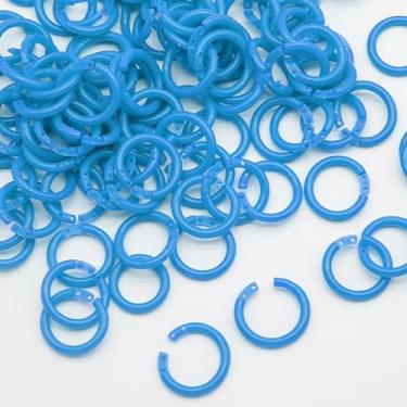 Imagem de LOUZAGO Pacote com 100 anéis de fichário, anéis de plástico para livros, anéis de cartão de índice, anéis de papel para escritório, escola, casa (azul, 15 mm)