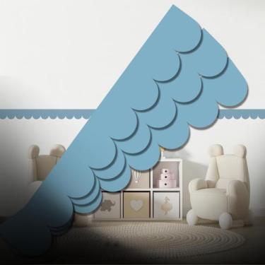 Imagem de Kit 2 Faixa Adesiva De Parede Barrado Ondinha Boho Autocolante - PAPEL