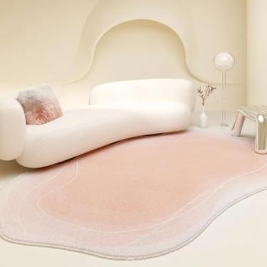 Imagem de Tapetes para sala de estar, tapete de pelúcia irregular, macio e fofo, cor sólida (200x300 cm/E)